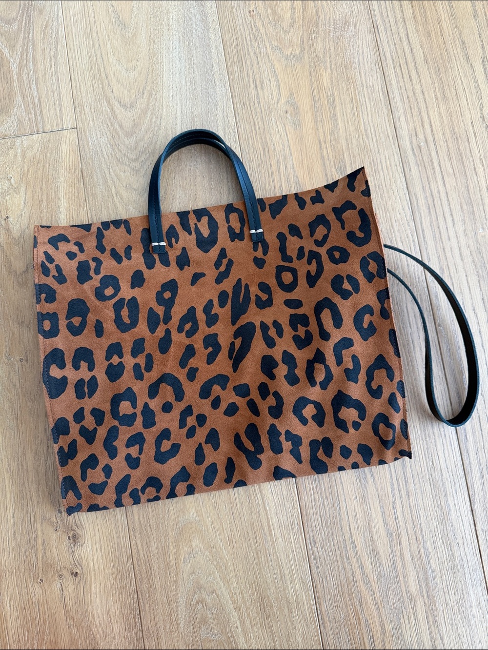 NWOT Clare V Leopard Print Simple Tote Bag - Brown and Black